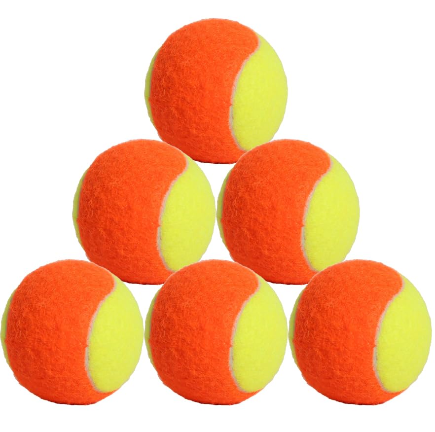 Tennis Balls Low Compression Stage Tennis Ball for Beginners Youth Kids Training Practicing for Easy Transport (orange)
