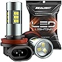 SEALIGHT H11/H8/H16 LED Fog Light Bulbs, 6000K Xenon White, 27 SMD Chips, 360-degree Illumination, Non-polarity, Pack of 2