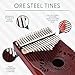 UNOKKI 17-Key Kalimba Thumb Piano - Portable Mahogany Percussion Mbira Instrument - Beginner Tuning Set, Music Instruments for Kids Gifts - Cherry