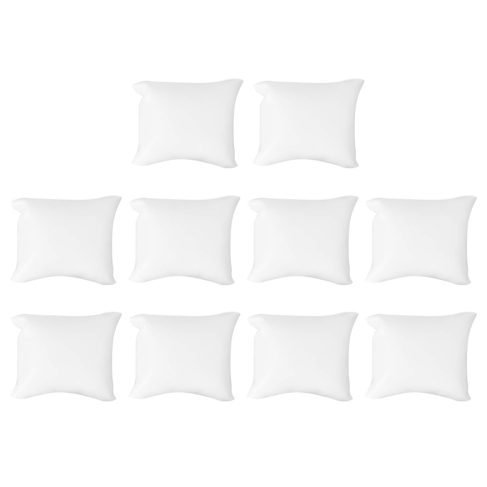 Hemobllo Watch Pillow - 10 Pcs Small Bracelet Pillow Jewelry Display Pillow PU Leather Bracelet Watch Pillow Holder Watch Cushion Pillows for Watch Bracelet Jewelry Display (White)