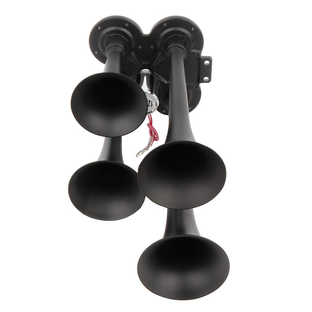 Air Horn Kit, 12V 150db Super Loud 4 Trumpet Train Car Air Horn 150 PSI Air Compressor Tank System Kit for Trucks Cars Boats Vans