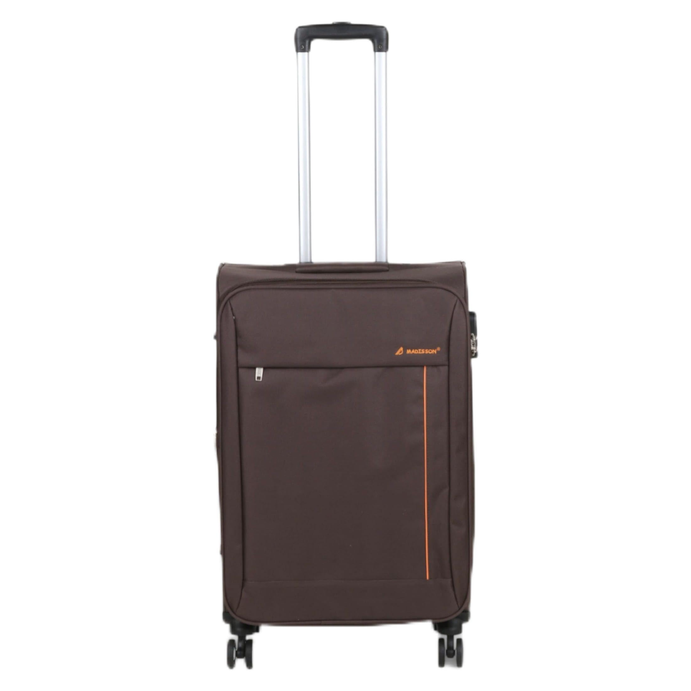 Infinity Leather Lekka miękka obudowa walizki 8-kołowy bagaż podróżny, Brązowy, M - 26", Walizka