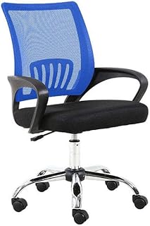 WJSXJJ Silla giratoria de Subida y caída Silla de computadora giratoria de Moda para el hogar Silla de Escritorio de Oficina de Malla (Color : Black+Blue)