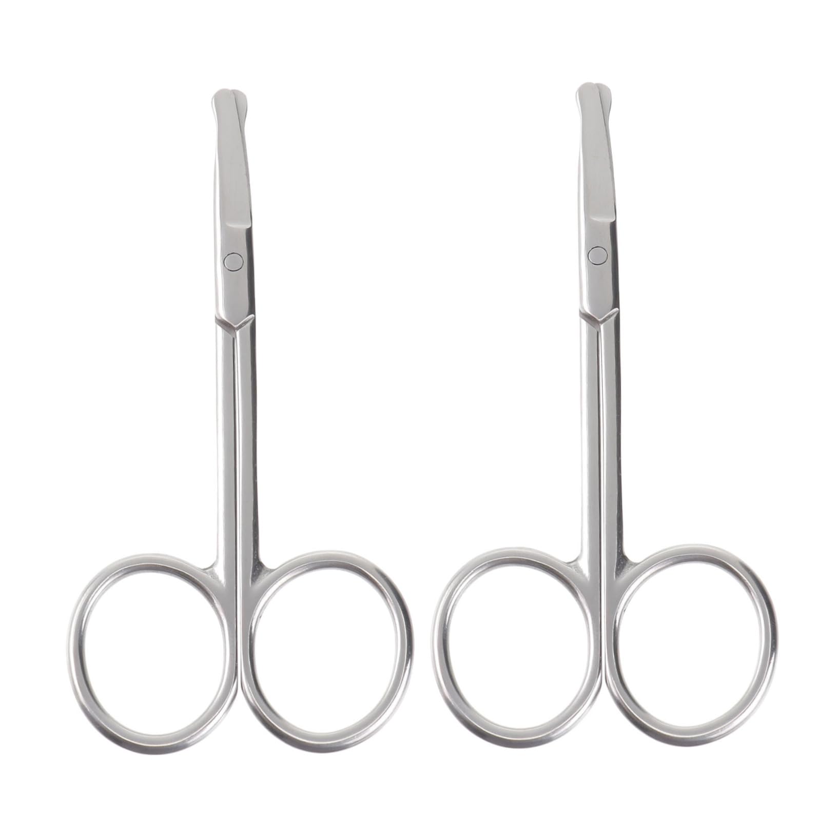 HONMEET 2pcs Vibrissa Scissors Facial Hair Scissors for Men Nose and Facial Hair Scissors Brow Trimmer Rounded Scissors for Nose Eyebrown Trimming Scissor Mens Trimmer Hair Trimmer Silver
