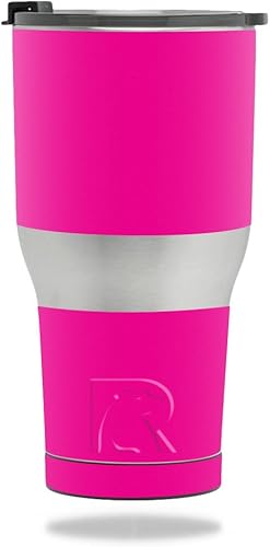 MightySkins Skin compatible con vaso RTIC de 30 onzas (2017) - Rosa intenso sólido | Funda protectora de vinilo duradera y única | Fácil de aplicar,