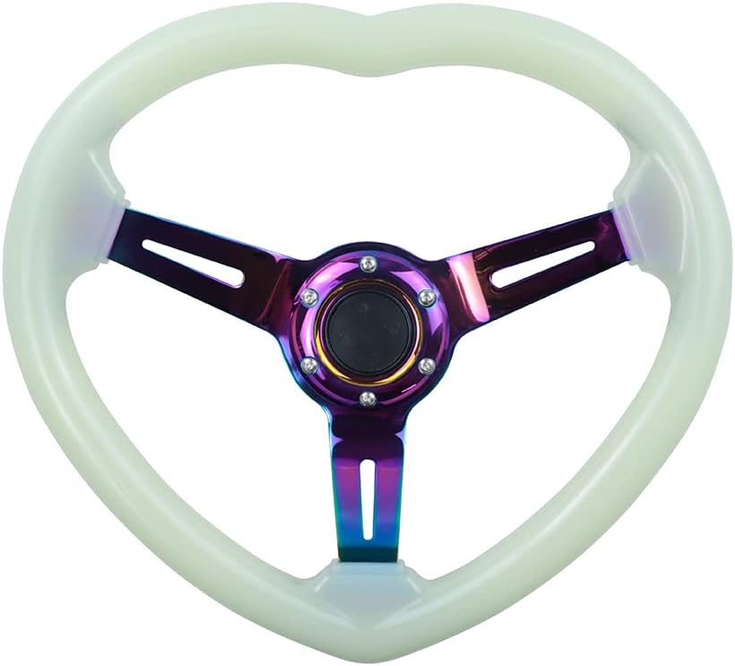 JDM Universal 350mm 14inch 70mm Deep Dish VIP Heart Glow in