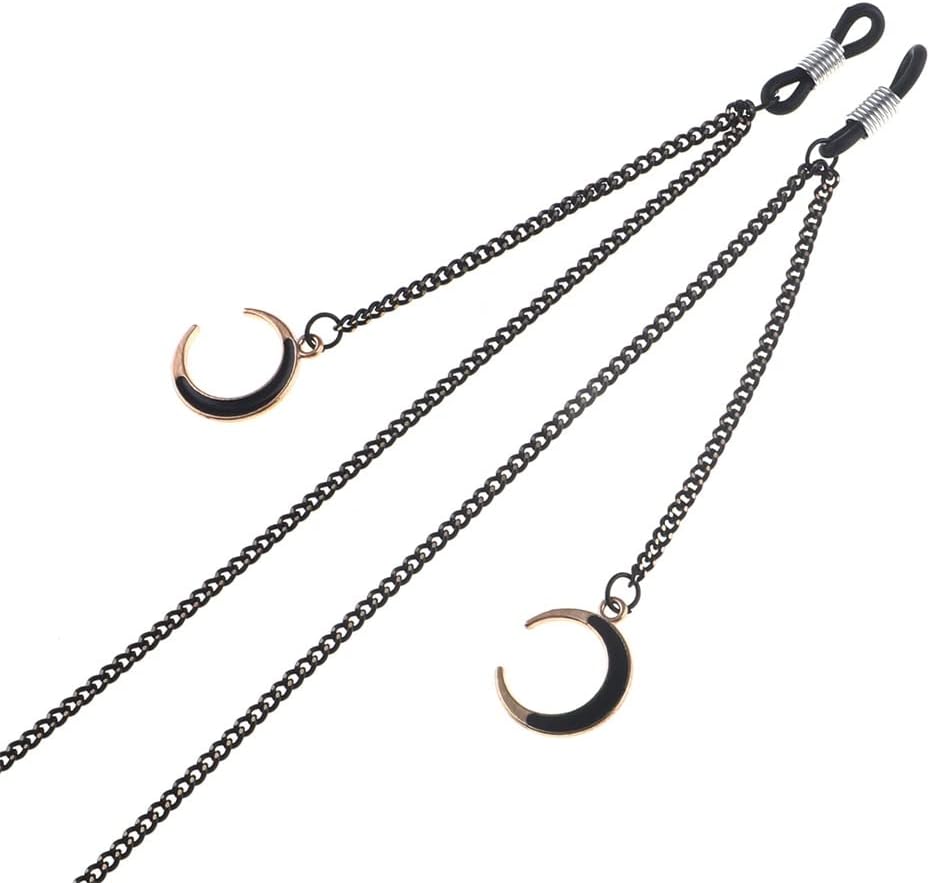 Eyeglasses Rope Lanyard Fashion Black Moon Pendant Chain Sunglasses with Eyeglasses Chain