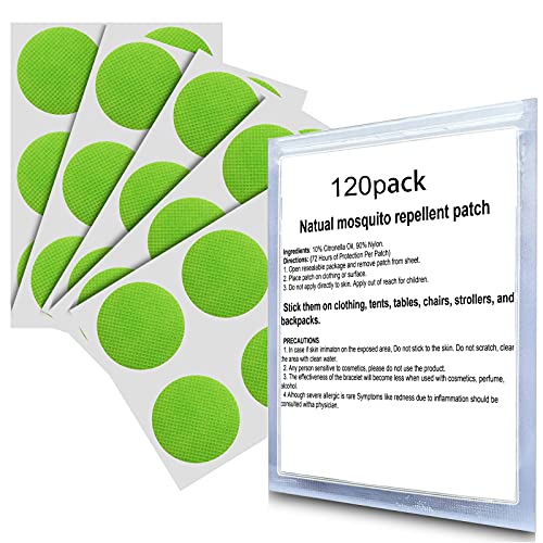 120Pack Green Mosquito Stickers Citronella Patches for Kids Adult Indoor Outdoor