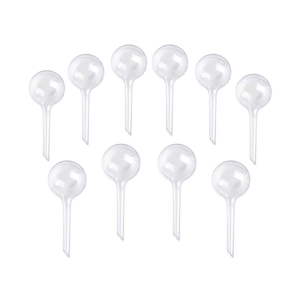 Relaxdays 10 x irrigatieballen in set, gedoseerde irrigatie planten en bloemen, giethulp kantoor, vakantie, 6 cm, glas, rood