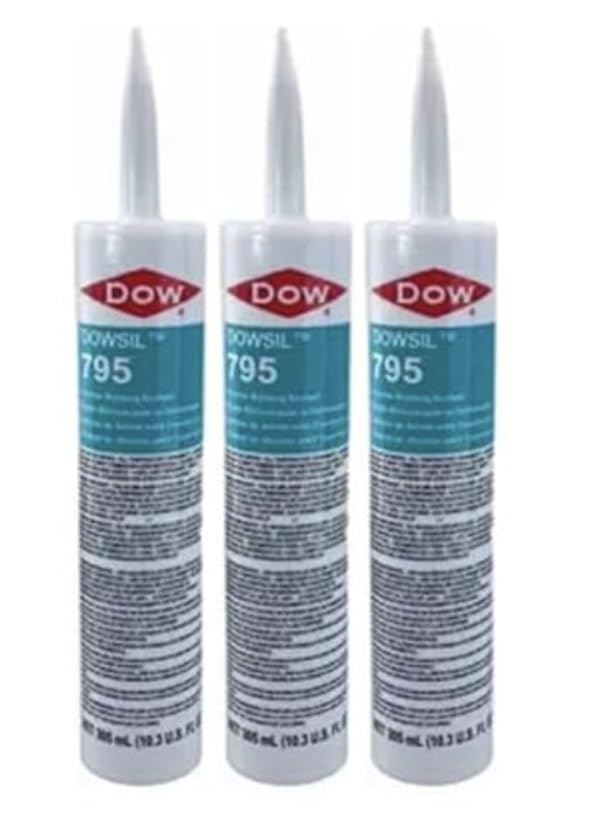 Dow Corning 995 Silicone Building Sealant - 10 oz Catridge - White - 3 Pack