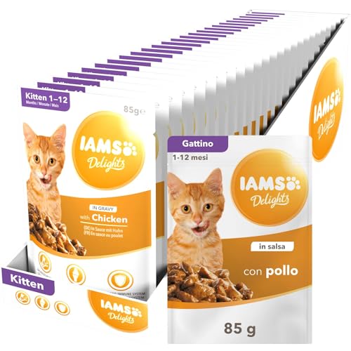 IAMS Nourriture Humide en Sauce Poulet pour Chaton 0,85 kg - Pack de 24