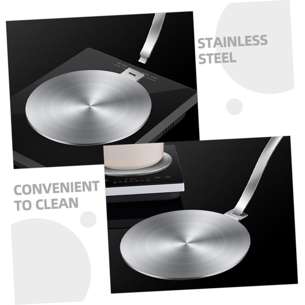 Cabilock Difusor de Calor de Cocina Manija Desmontable Adaptador de Gas Inducción Utensilio Prolongar Vida Útil de Sartenes