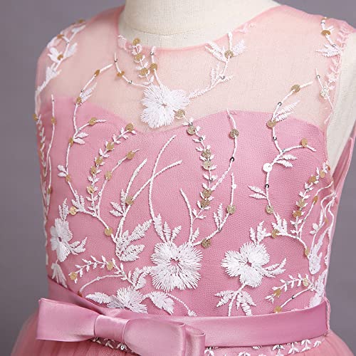 Flower Girl Lace Dress for Kids Wedding Bridesmaid Pageant Party Formal Long Gown First Communion Sequin Tulle Dresses4