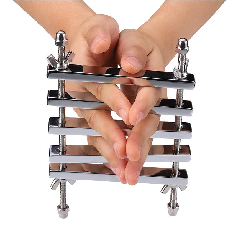 TRQOYTU Fingerklemme Aus Edelstahl, BDSM-Bestrafungsgerät, Feste Klemme, SM-Spielzeug Für Den Trainingsraum, Fingerklemme, Handschellen, Fesselung, Ausgefallenes Paar-Spielzeug, Erotikartikel Für