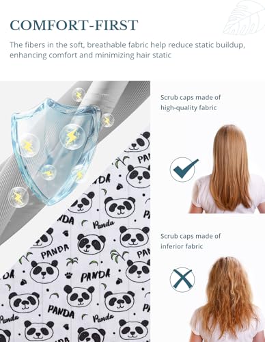 Image of Scrub Caps for Women with Buttons, Classic Surgical Caps | Double-Sided Printed, Adjustable,Long Hours, Sweatbands, Fabric Help Reduce Static Buildup