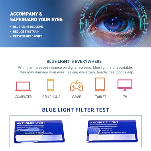 Image of Henotin 4-Pack Blue Light Blocking Reading Glasses Women Men,Spring Hinge Computer Readers,Anti UV Ray Square Nerd Eyeglasses (Mixed Color-C, 0.50)