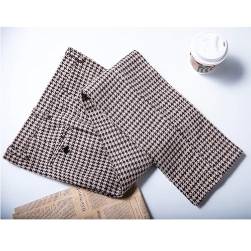 Black Tweed Plaid Trousers Men Casual Pants Wool Formal Suit Pants Men3