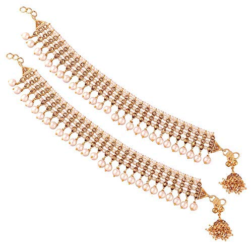 I Jewels Traditional Gold Plated Kundan Pearl Payal Anklet for Women (A035W) (B084P7X99D) Amazon Price History, Amazon Price Tracker