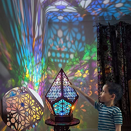Colorful Bohemian Lamp Turkish Lamp,Unique Moroccan Turkish Floor Lamp Mosaic Table Lamps,Polar Star Floor Lamp,3D Projection Night Lights Bohemian Light Desk Lamp For Room Home Decorations #TOP5