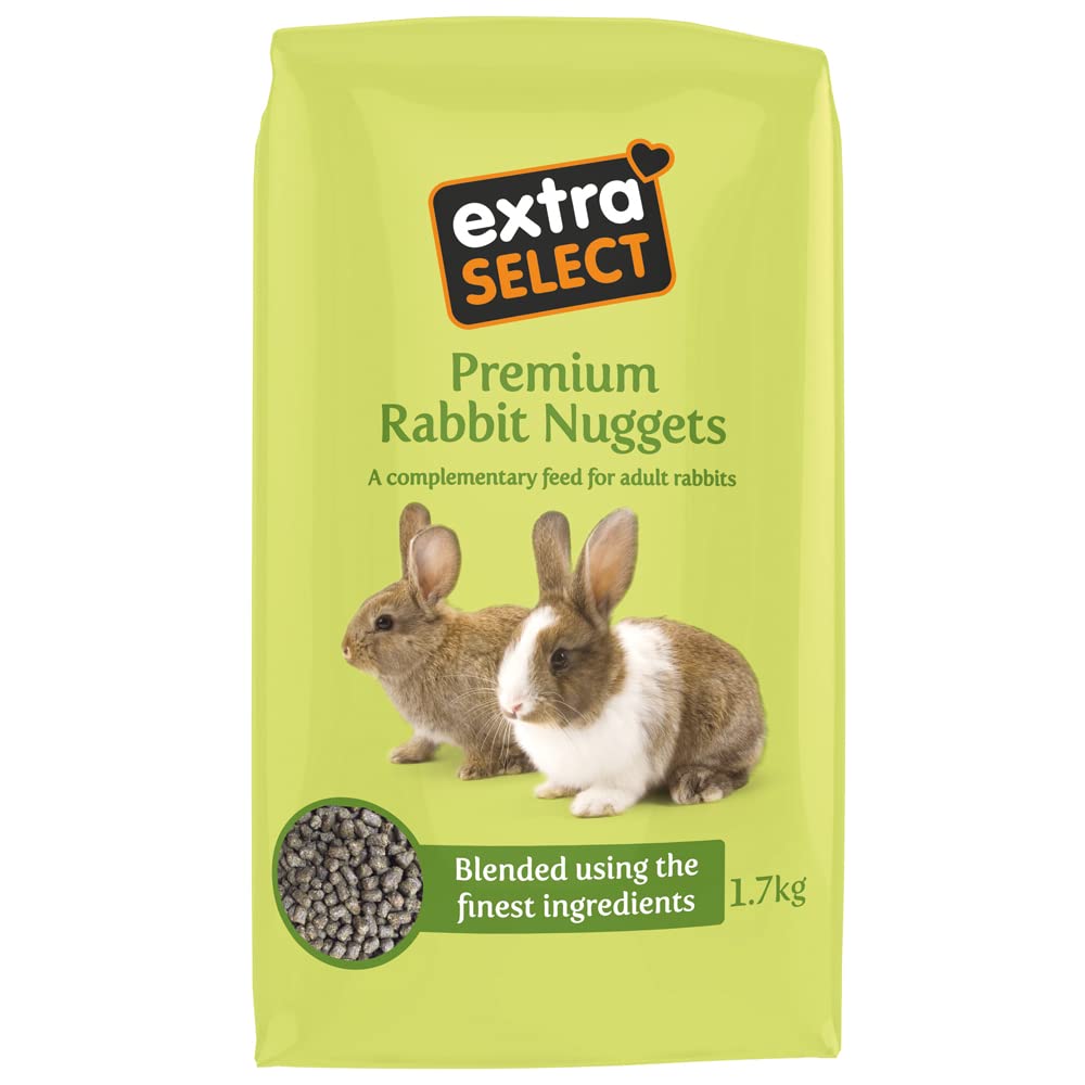 Extra Select Premium Rabbit Nuggets - Outdoor/Indoor Rabbit Food Pellets with Essential Vitamins & Minerals - 1.7kg