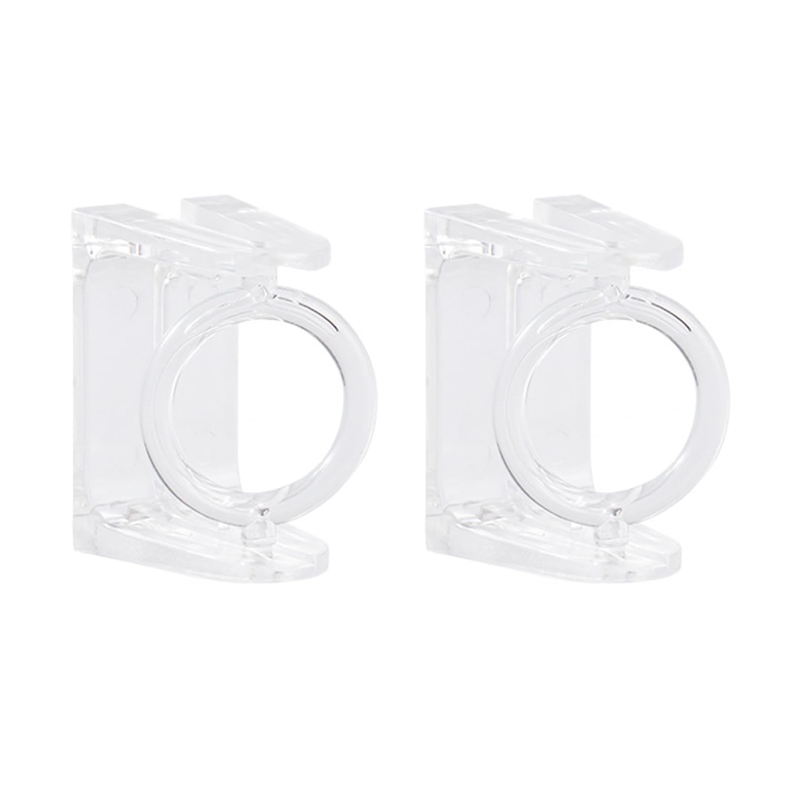 EXCBIOZ 2Pcs Curtain Rod Hangers Holders Not Drilling Adhesive Wall Mount Drapery Brackets ABS Clear Towel Poles Support Hook