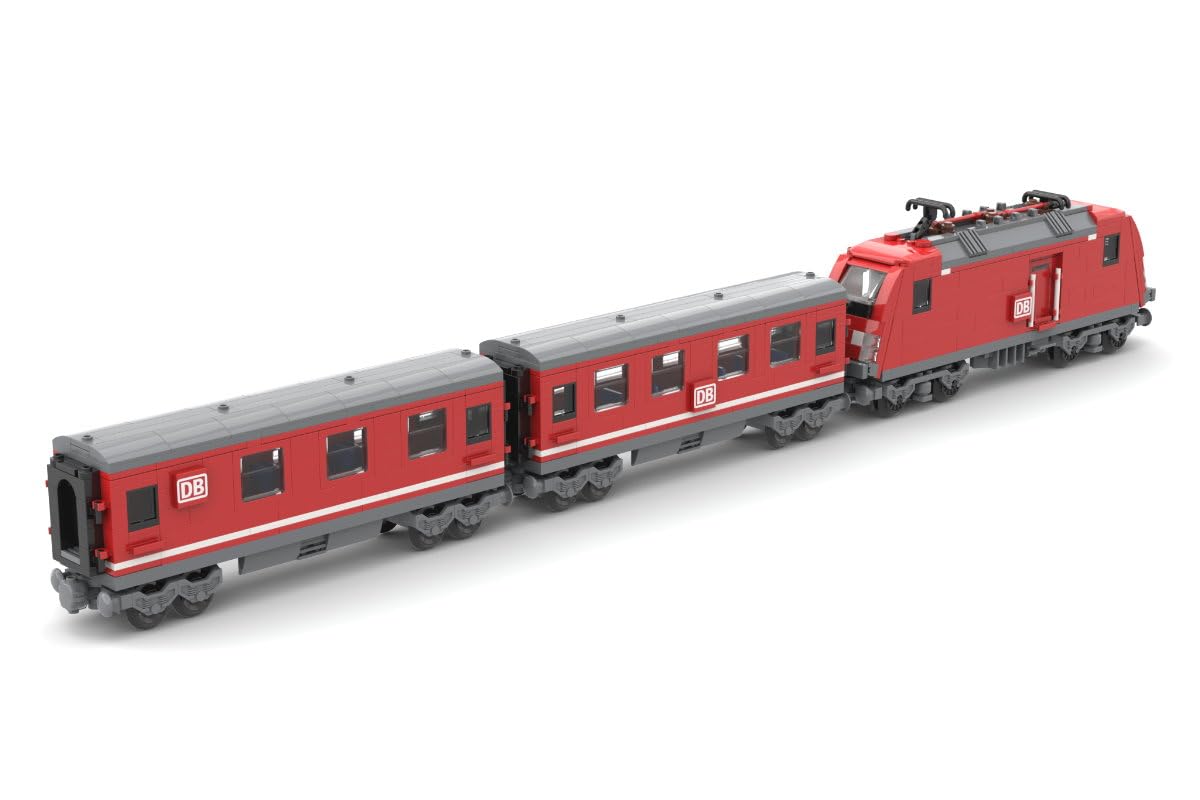 DB Lokomotive 988 Klemmbausteine für City und Zug - Bausteine für Kinder | mit Speise- und Personenwagen – 76,5 cm lang – mit bedruckten Steinen – kompatibel mit gängigen Bausteinsystemen und Lego