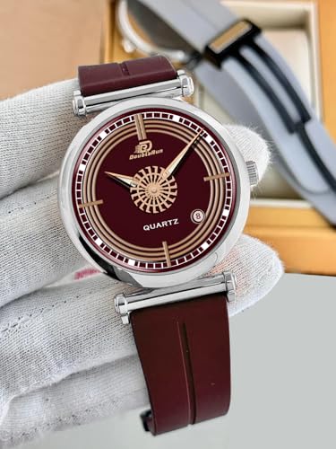 Image of DOUBLERUN Date Function White Color Silicone Strap Analog Wrist Watch for Men S 26-00-0