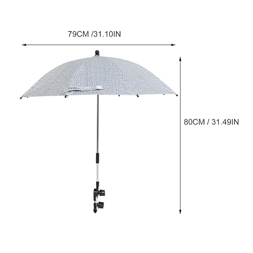 Miniatura 6 de TOYANDONA Paraguas con clip para cochecito de bebé, protección contra la lluvia, protección contra rayos UV, para bicicleta, carrito de coche, color