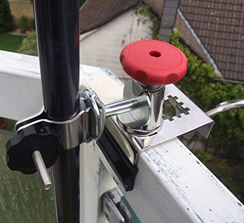 Emiif Schirmhalter-Klemme Für Balkon - Stahl Halterung Für 23-38mm Schirmstangen
