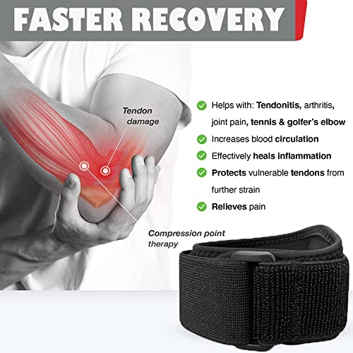 Cinlitek Elbow Brace For Tendonitis, Tennis & Golfer's Elbow Pain Relief, Forearm Compression Sleeve,Elbow Brace Support Strap For Men And Women For Weightlifting, Tennis, Golf Pressure Relief & Sports Injury Recovery #TOP4