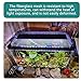 Magnetic Fish Tank Cover with Feeding Window Green Frame Grey Fiberglass Mesh, DIY Fish Tank Lid for Preventing Fish from Jumping Out and Reptile Escaping Adjustable Size Fit Tank Size Max 35''X19''