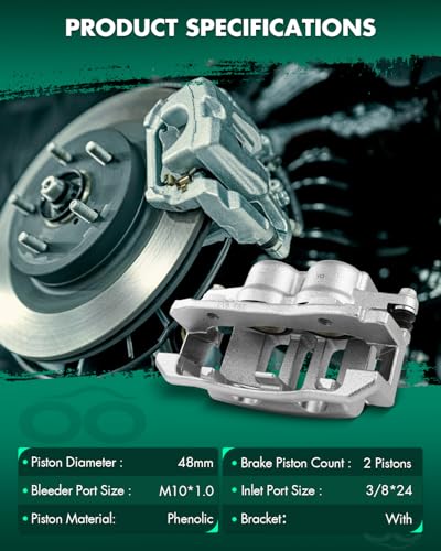 Image of SCITOO 18B4841 Front Left Disc Brake Caliper w /Bracket Fit For Ford For Crown Victoria 2003-2011,For Mercury For Grand Marquis 2003-2011,For Mercury For Marauder 2003-2004, Double Pistons