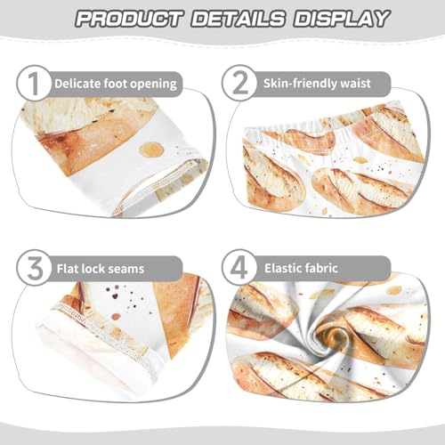 Baguette Girls Leggings,Workout Leggings for Girls Toddler Athletic Legging Size for 3-10T3