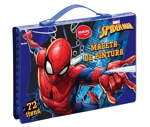 Maleta Para Pintura Spider-Man Plast 72 Itens Sor - 86709