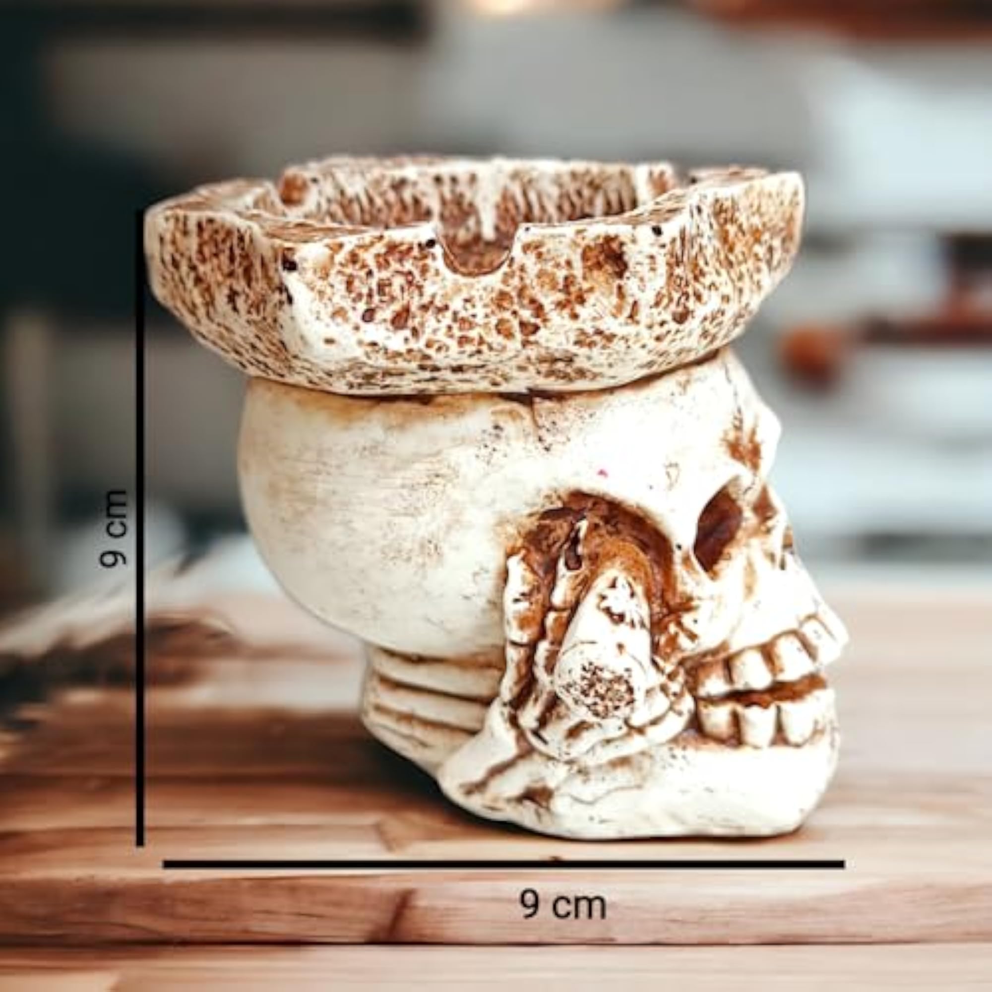 Resin Two Side Skull Ashtray, Decorative Home Ornaments