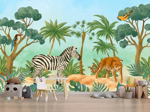 Image of Cartoon Design Kids Theme Vinyl Poster Animals Wallpaper Wall Sticker for Home Decor, Living Room, Bedroom,Kids Room, Play Room (Self Adhesive Vinyl, 4x6 feet i.e 48x72 inch) 03