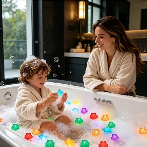 Juguetes de baño luminosos en forma de estrella LED infantil para ducha de bebés 3