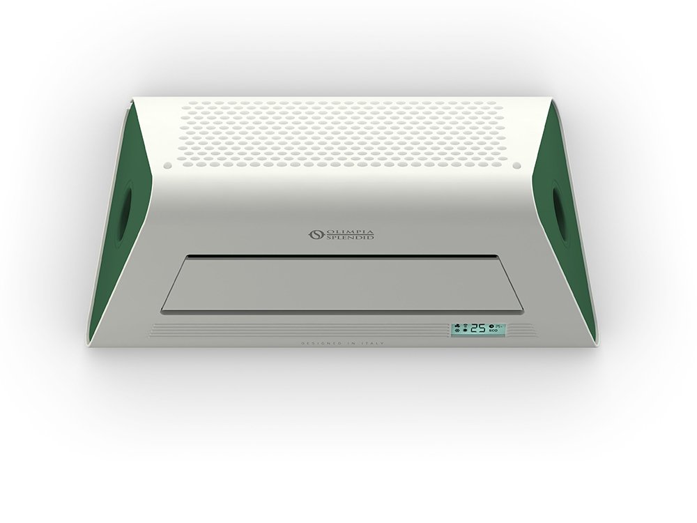 Olimpia Splendid 99550 Radical Twin Termoventilatore Ceramico da Parete o Appoggio, 2000 W, Bianco/Verde