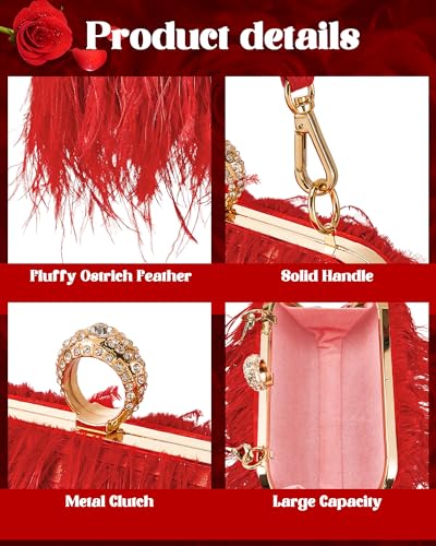 Image of Tessco for you Ostrich Feather Purse for Women