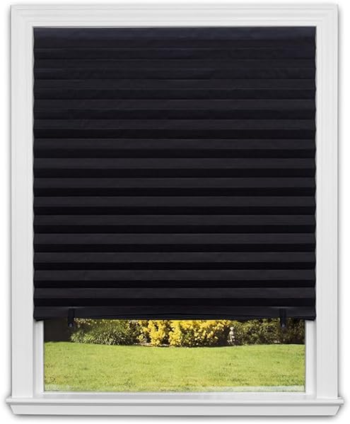 Redi Shade No Tools Original Blackout Pleated Paper Shade Black, 36" W x 72" L, 6 Pack