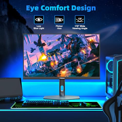 Image of FYHXele 27 inch Gaming Monitor 300Hz, QHD 1440P, 0.8ms Frameless, Ultra Slim Computer Monitor, Height /Pivot /Swivel /Tilt Adjustable Vertical Monitor, Support FreeSync, VESA, DP*2, HDMI*2
