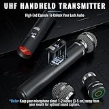 Phenyx Pro Wireless Microphone System, Dual Wireless Mics w/ 2 Handhelds, Auto Scan, 2x100 UHF Frequencies, 328 ft Range, Dynamic Microphone for Singing, Karaoke, Church (PTU-71-2H) - Image 4