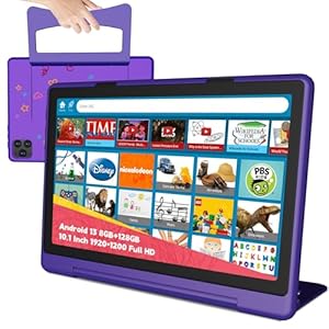 Kids Tablet 10″ 8GB RAM, 128GB Storage, Android 13, Perfect for Ages 3-12, 8000mAh Battery, Dual Cameras & Parental Controls