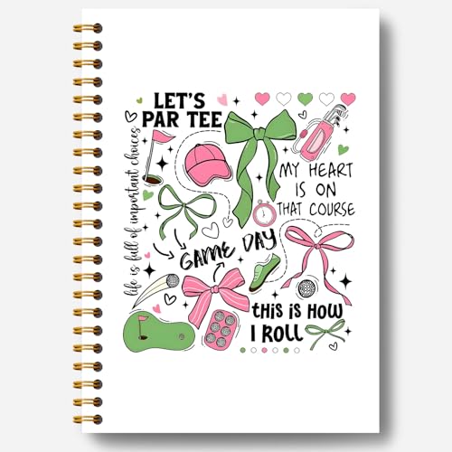 Cadeau pour femme amatrice de golf : carnet de notes Coquette Bow rigide