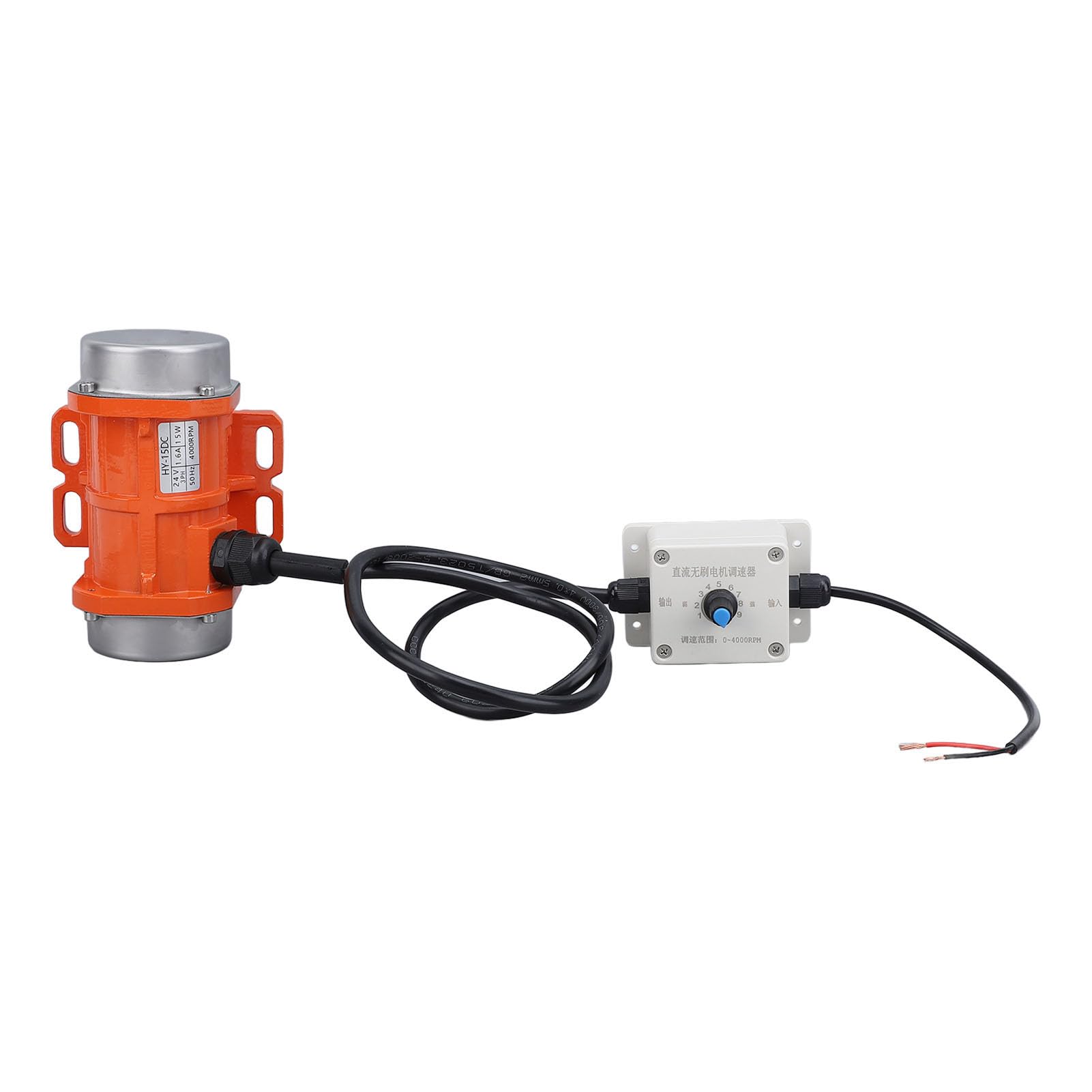 Motore vibrante senza spazzole DC24V, motore vibratore per calcestruzzo, velocità regolabile 4000 giri/min con IP65, mini vibratore elettrico per calcestruzzo per costruzioni, (15 W)