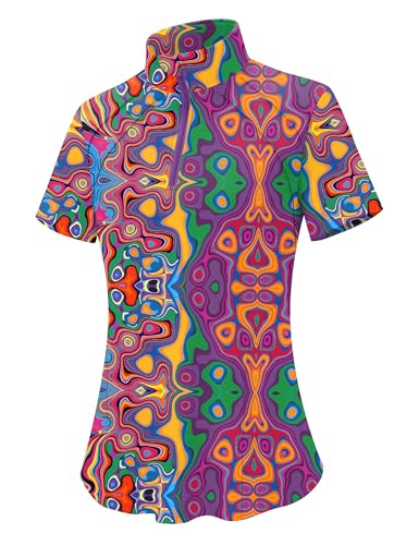 Image of LOMON Womens Golf Polo Shirts Summer Short Sleeve 1 /4 Zip Tops Moisture Wicking Casual Tennis Activewear with Pockets