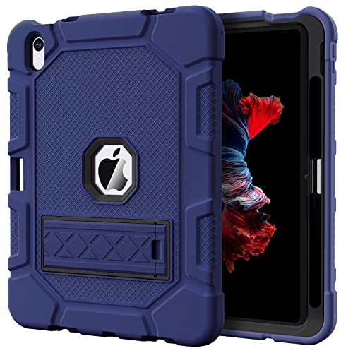 Image of Azzsy Case for iPad 10th Generation 10.9 Inch 2022, Heavy Duty Shockproof Rugged Protective Case for iPad 10.9 Inch 2022 Release, Navy Blue
