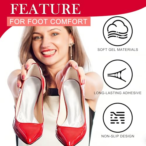 Plantillas de gel para tacones 3/4, soporte de arco adhesivo miniatura 3