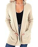 Einzigartiges Design: Strickjacke, dehnbarer, weicher Stoff, einfarbig, gerippter Bündchensaum und Saumverschluss, große Seitentaschen, entspannte Passform, nicht zu dünn oder zu dick, perfekt für kalte Tage.