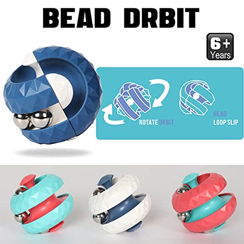 Yiran 4pcs Rotating Cube Bead Orbit Ball Maze Ball Fidget Hand Spinner Sensory Toys Anxiety Relief and Stress Relief Fingertip Gyro Toy Educational Puzzle Games for Interactive Toys Kids and Adult - Image 4